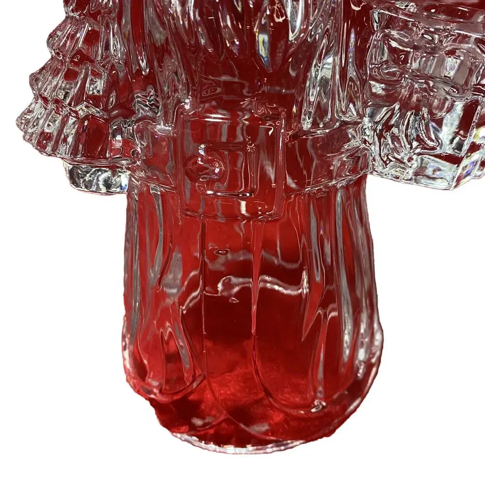 Crystal Glass Santa Claus Candle Holder Figurine 24% Lead Christmas St. Nick 7.5